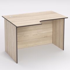 Стол эргономичный офисный СЭ-15А (левосторонний), Дуб Сонома, кромка Дуб Венге