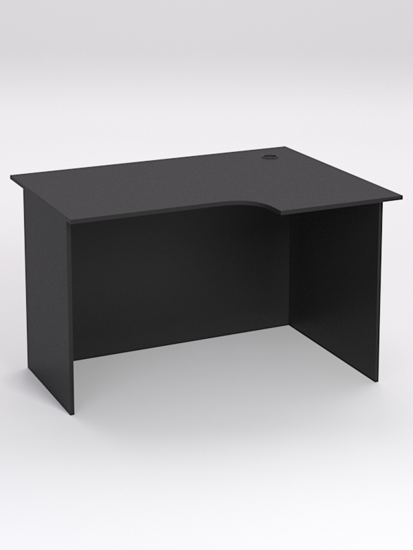 Стол эргономичный офисный СЭ-16А (правосторонний), Черный