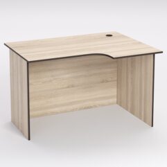 Стол эргономичный офисный СЭ-16А (правосторонний), Дуб Сонома, кромка Дуб Венге