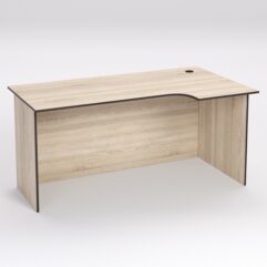 Стол эргономичный офисный СЭ-18А (правосторонний), Дуб Сонома, кромка Дуб Венге