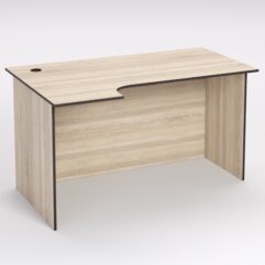 Стол эргономичный офисный СЭ-19А (левосторонний), Дуб Сонома, кромка Дуб Венге