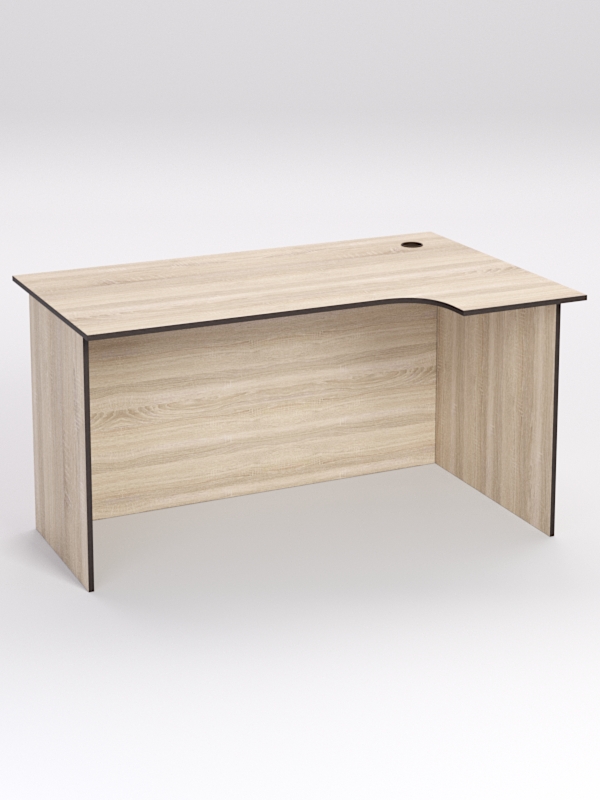 Стол эргономичный офисный СЭ-20А (правосторонний), Дуб Сонома, кромка Дуб Венге