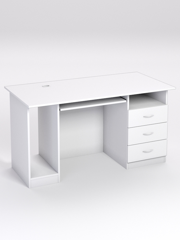 Стол для компьютера СК-34А (Правосторонний), Белый