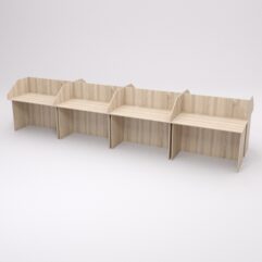 Столы рабочие офисные С-02А с экраном (комплект 8шт), Дуб Сонома