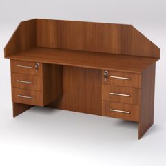 Стол двухтумбовый офисный С-07А с экраном, Орех