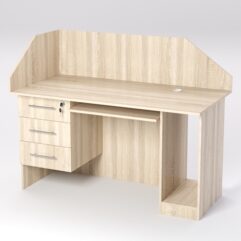 Стол для компьютера СК-33А (Левосторонний) с экраном, Дуб Сонома