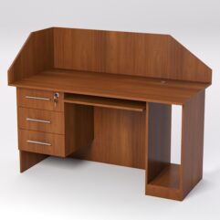 Стол для компьютера СК-33А (Левосторонний) с экраном, Орех