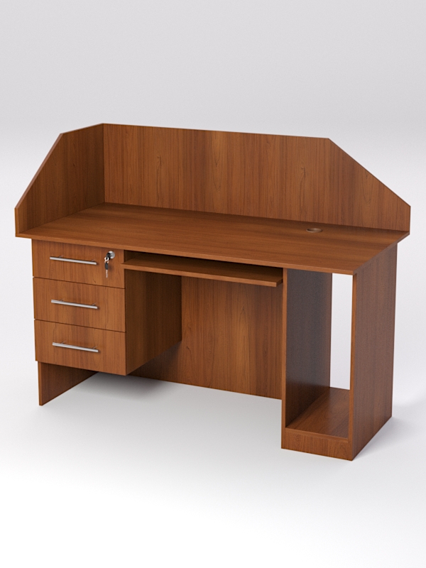 Стол для компьютера СК-33А (Левосторонний) с экраном, Орех