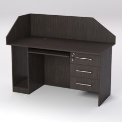 Стол для компьютера СК-34А (Правосторонний) с экраном, Дуб Венге