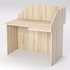 Стол эргономичный офисный СЭ-16А (правосторонний) с экраном, Дуб Сонома