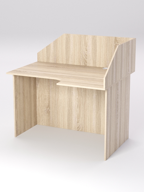 Стол эргономичный офисный СЭ-16А (правосторонний) с экраном, Дуб Сонома