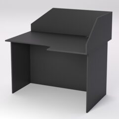 Стол эргономичный офисный СЭ-16А (правосторонний) с экраном, Черный