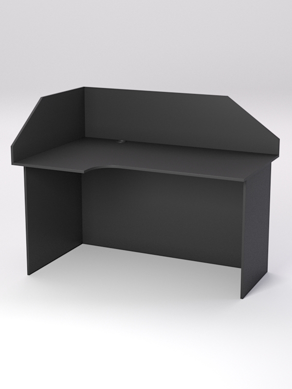 Стол эргономичный офисный СЭ-19А (левосторонний) с экраном, Черный