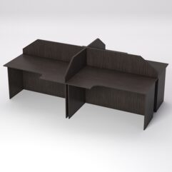 Столы рабочие офисные СЭ-19/20А с экраном (комплект 4шт), Дуб Венге