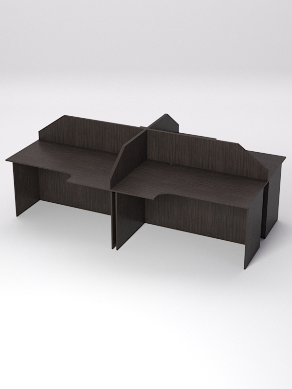 Столы рабочие офисные СЭ-19/20А с экраном (комплект 4шт), Дуб Венге