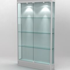 Витрина ПРОФИЛЬ ПОДИУМ №1-200-1 (задняя стенка - ДВП), Серый