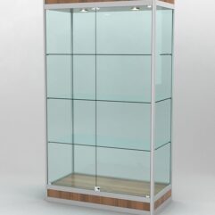 Витрина ПРОФИЛЬ ПОДИУМ №1-500-2 (задняя стенка - стекло), Орех