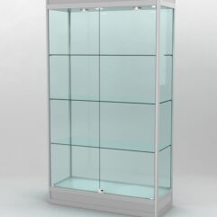 Витрина ПРОФИЛЬ ПОДИУМ №1-400-2 (задняя стенка - стекло), Серый