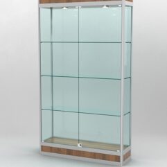 Витрина ПРОФИЛЬ ПОДИУМ №1-300-2 (задняя стенка - стекло), Орех