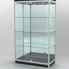 Витрина ПРОФИЛЬ ПОДИУМ №1-500-3 (задняя стенка - зеркало), Черный