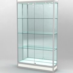 Витрина ПРОФИЛЬ ПОДИУМ №1-300-3 (задняя стенка - зеркало), Белый
