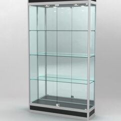 Витрина ПРОФИЛЬ ПОДИУМ №1-300-3 (задняя стенка - зеркало), Черный