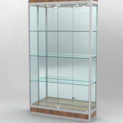Витрина ПРОФИЛЬ ПОДИУМ №1-300-3 (задняя стенка - зеркало), Орех