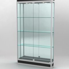 Витрина ПРОФИЛЬ ПОДИУМ №1-200-3 (задняя стенка - зеркало), Черный