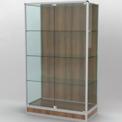 Витрина ПРОФИЛЬ ПОДИУМ №2-500-1 (задняя стенка - ДВП), Орех