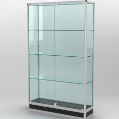 Витрина ПРОФИЛЬ ПОДИУМ №2-300-2 (задняя стенка - стекло), Черный