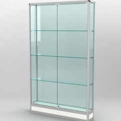Витрина ПРОФИЛЬ ПОДИУМ №2-200-2 (задняя стенка - стекло), Белый