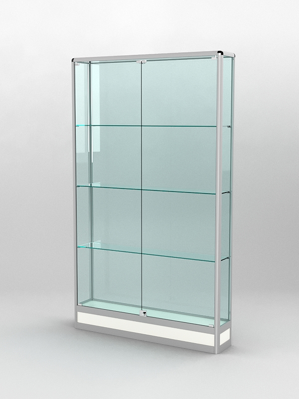 Витрина ПРОФИЛЬ ПОДИУМ №2-200-2 (задняя стенка - стекло), Белый