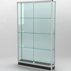 Витрина ПРОФИЛЬ ПОДИУМ №2-200-2 (задняя стенка - стекло), Черный