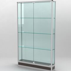 Витрина ПРОФИЛЬ ПОДИУМ №2-200-2 (задняя стенка - стекло), Дуб Венге