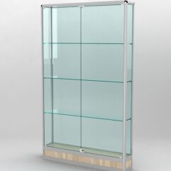 Витрина ПРОФИЛЬ ПОДИУМ №2-200-2 (задняя стенка - стекло), Дуб Сонома