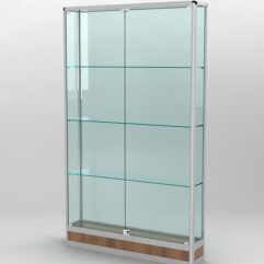 Витрина ПРОФИЛЬ ПОДИУМ №2-200-2 (задняя стенка - стекло), Орех