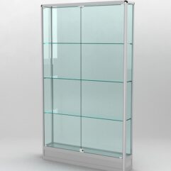 Витрина ПРОФИЛЬ ПОДИУМ №2-200-2 (задняя стенка - стекло), Серый