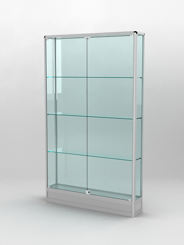 Витрина ПРОФИЛЬ ПОДИУМ №2-200-2 (задняя стенка - стекло), Серый