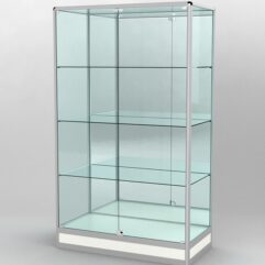 Витрина ПРОФИЛЬ ПОДИУМ №2-500-3 (задняя стенка - зеркало), Белый