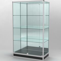 Витрина ПРОФИЛЬ ПОДИУМ №2-500-3 (задняя стенка - зеркало), Черный