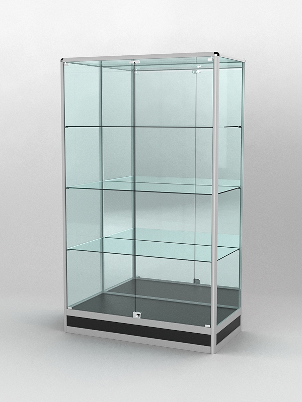 Витрина ПРОФИЛЬ ПОДИУМ №2-500-3 (задняя стенка - зеркало), Черный