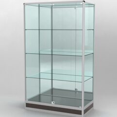 Витрина ПРОФИЛЬ ПОДИУМ №2-500-3 (задняя стенка - зеркало), Дуб Венге