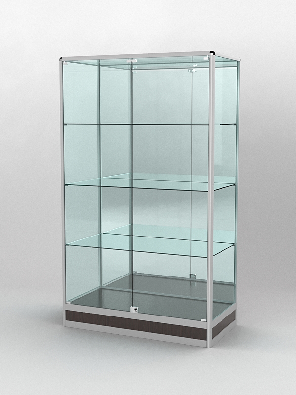 Витрина ПРОФИЛЬ ПОДИУМ №2-500-3 (задняя стенка - зеркало), Дуб Венге