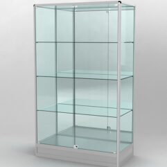 Витрина ПРОФИЛЬ ПОДИУМ №2-500-3 (задняя стенка - зеркало), Серый