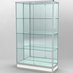 Витрина ПРОФИЛЬ ПОДИУМ №2-400-3 (задняя стенка - зеркало), Белый