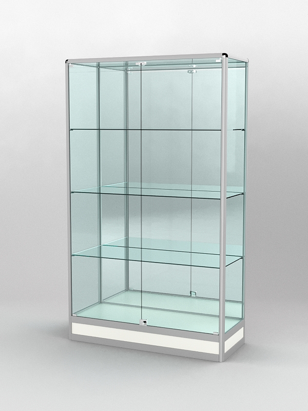 Витрина ПРОФИЛЬ ПОДИУМ №2-400-3 (задняя стенка - зеркало), Белый