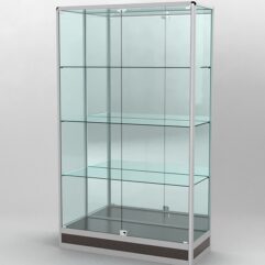 Витрина ПРОФИЛЬ ПОДИУМ №2-400-3 (задняя стенка - зеркало), Дуб Венге