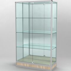 Витрина ПРОФИЛЬ ПОДИУМ №2-400-3 (задняя стенка - зеркало), Дуб Сонома