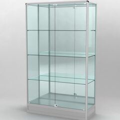 Витрина ПРОФИЛЬ ПОДИУМ №2-400-3 (задняя стенка - зеркало), Серый