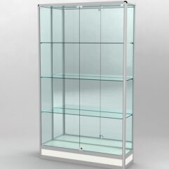 Витрина ПРОФИЛЬ ПОДИУМ №2-300-3 (задняя стенка - зеркало), Белый